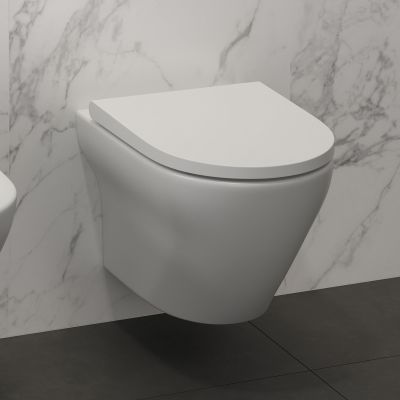Cersanit Larga miska WC z deską wolnoopadającą wisząca bez kołnierza biały mat S701-608