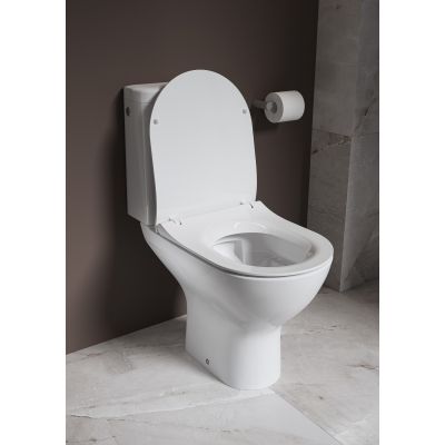 Cersanit Colour kompakt WC z deską wolnoopadającą ze spłukiwaniem wirowym biały K103-050