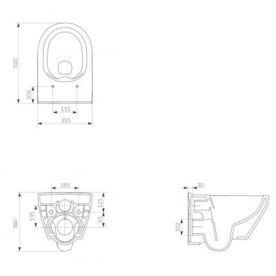 Zestaw Cersanit Crea Set B23 miska WC CleanOn z deską wolnoopadającą Slim i stelaż podtynkowy Aqua z przyciskiem spłukującym Accento Circle chrom błyszczący S701-315