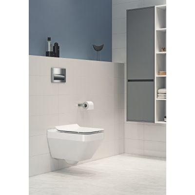 Cersanit Crea Set B36 miska WC CleanOn z deską wolnoopadającą Slim i stelaż podtynkowy Aqua z przyciskiem spłukującym Accento Square szkło białe S701-290