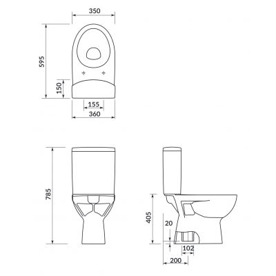 Cersanit Parva zestaw WC kompakt z deską wolnoopadającą biały K27-004