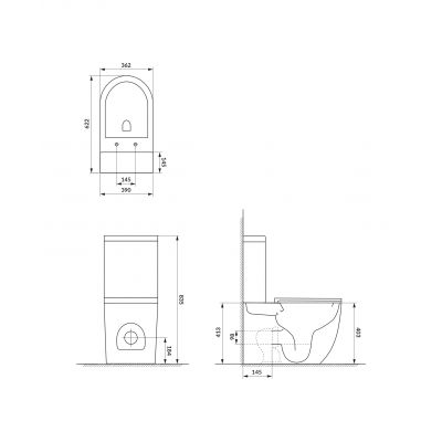 Cersanit Remo kompakt WC z deską wolnoopadającą ze spłukiwaniem wirowym biały K3030-001