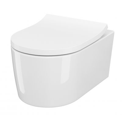 Zestaw Cersanit Inverto miska WC wisząca StreamOn z deską wolnoopadającą Slim i stelaż podtynkowy Tech Line Opti z przyciskiem chrom błyszczący S701-672