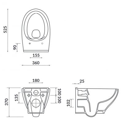 Zestaw Cersanit Moduo Set 939 miska WC CleanOn z deską wolnoopadającą Slim i stelaż podtynkowy Aqua z przyciskiem spłukującym Intera chrom błyszczący K701-234
