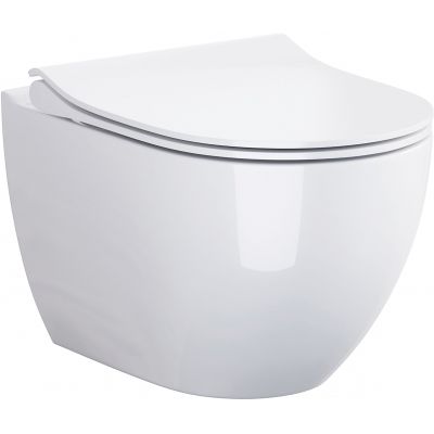 Zestaw Cersanit Urban Harmony miska WC CleanOn wisząca z deską wolnoopadającą Slim biały S701-442