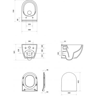 Zestaw Cersanit Urban Harmony miska WC CleanOn wisząca z deską wolnoopadającą Slim biały S701-442