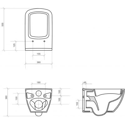 Cersanit Metropolitan miska WC z deską wolnoopadającą wisząca bez kołnierza biały K701-266