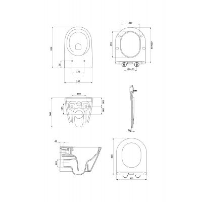 Cersanit City miska WC z deską wolnoopadającą wisząca bez kołnierza ze spłukiwaniem wirowym biały S4004-137
