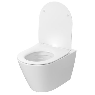 Cersanit City miska WC z deską wolnoopadającą wisząca bez kołnierza ze spłukiwaniem wirowym biały S4004-137