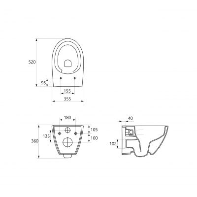 Cersanit Moduo miska WC z deską wolnoopadającą wisząca bez kołnierza ze spłukiwaniem wirowym biały połysk S4013-010