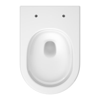 Cersanit Remo miska WC z deską wolnoopadającą wisząca bez kołnierza ze spłukiwaniem wirowym biały połysk S4035-001