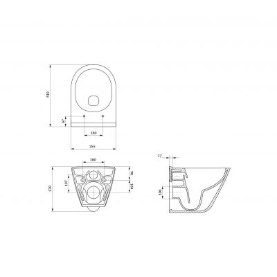 Cersanit Remo miska WC z deską wolnoopadającą wisząca bez kołnierza ze spłukiwaniem wirowym biały połysk S4035-001
