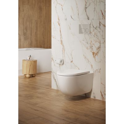 Cersanit Navado miska WC z deską wolnoopadającą wisząca bez kołnierza ze spłukiwaniem wirowym biały połysk S4036-001