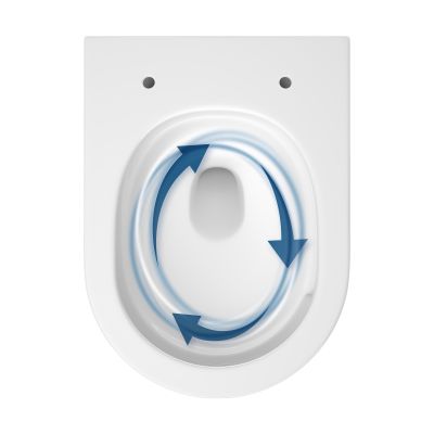 Cersanit Intro miska WC z deską wolnoopadającą wisząca bez kołnierza ze spłukiwaniem wirowym biały połysk S4038-001