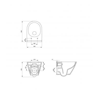Cersanit Intro miska WC z deską wolnoopadającą wisząca bez kołnierza ze spłukiwaniem wirowym biały połysk S4038-001