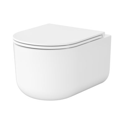 Cersanit Intro miska WC z deską wolnoopadającą wisząca bez kołnierza ze spłukiwaniem wirowym biały połysk S4038-001