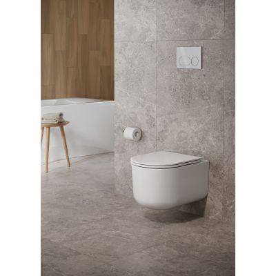 Cersanit Intro miska WC z deską wolnoopadającą wisząca bez kołnierza ze spłukiwaniem wirowym biały połysk S4038-001