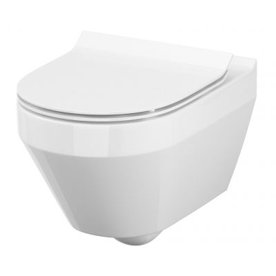 Zestaw Cersanit Crea Set B21 miska WC CleanOn z deską wolnoopadającą Slim i stelaż podtynkowy Aqua z przyciskiem spłukującym Accento Circle szkło białe S701-313
