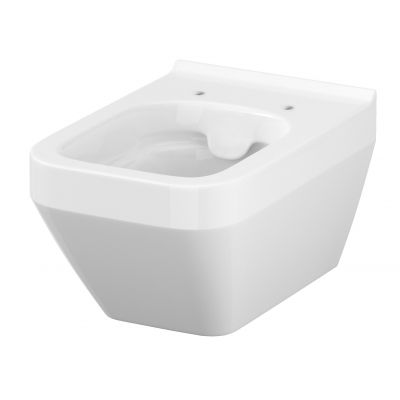 Zestaw Cersanit Crea Set B25 miska WC CleanOn z deską wolnoopadającą Slim i stelaż podtynkowy Aqua z przyciskiem spłukującym Accento Square szkło czarne S701-317