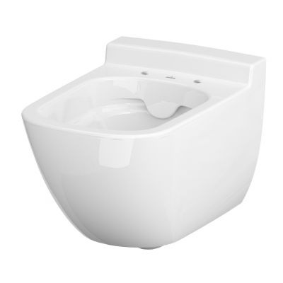 Zestaw Cersanit Caspia Set B27 miska WC CleanOn z deską wolnoopadającą Slim i stelaż podtynkowy Aqua z przyciskiem spłukującym Accento Square szkło białe S701-319