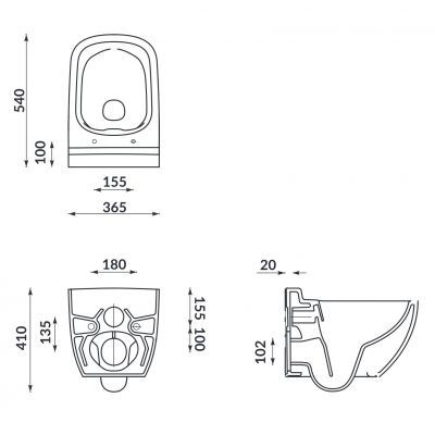 Cersanit Caspia Set B29 miska WC CleanOn z deską wolnoopadającą Slim i stelaż podtynkowy Aqua z przyciskiem spłukującym Accento Square chrom błyszczący S701-321