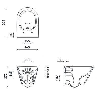 Cersanit City Set B31 Oval miska WC CleanOn z deską wolnoopadającą Slim i stelaż podtynkowy Aqua z przyciskiem spłukującym Accento Circle szkło czarne S701-323