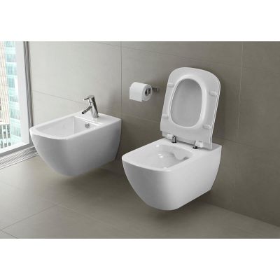 Zestaw Cersanit Virgo miska WC wisząca CleanOn z deską wolnoopadającą biały S701-427
