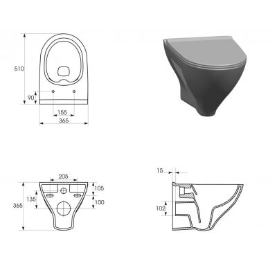 Zestaw Cersanit Mille miska WC CleanOn wisząca z deską wolnoopadającą Slim i stelaż podtynkowy z przyciskiem spłukującym chrom błyszczący S701-435