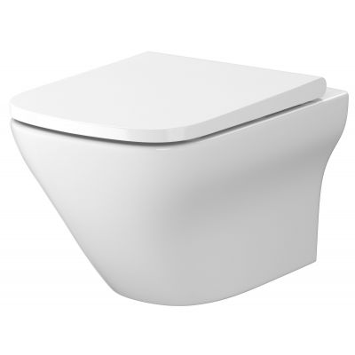 Cersanit Larga Set B336 miska WC CleanOn z deską wolnoopadającą i stelaż podtynkowy Aqua 52 z przyciskiem Accento Square chrom błyszczący S701-477