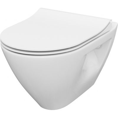 Zestaw Cersanit Mille Plus SET B364 miska WC CleanOn wisząca z deską wolnoopadającą i stelaż podtynkowy Economy z przyciskiem spłukującym Presto czarny mat S701-497