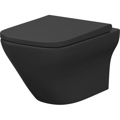 Cersanit Larga miska WC z deską wolnoopadającą wisząca bez kołnierza antracyt mat S701-611