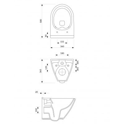 Zestaw Cersanit Mille Plus SET B606 miska WC CleanOn wisząca z deską wolnoopadającą Slim i stelaż podtynkowy Tech Line Opti z przyciskiem spłukującym A1 chrom błyszczący S701-635