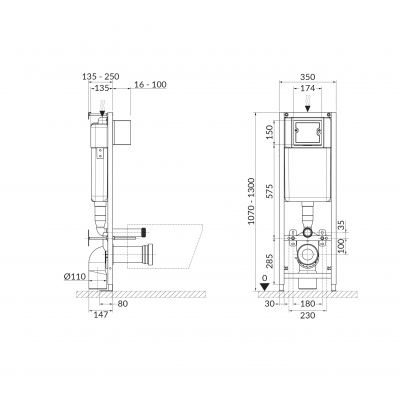 Cersanit Neso zestaw miska z deską i stelaż z przyciskiem S701-644