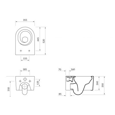 Zestaw Cersanit Inverto miska WC wisząca StreamOn z deską wolnoopadającą Slim i stelaż podtynkowy Tech Line Opti z przyciskiem chrom błyszczący S701-672