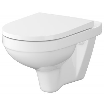 Zestaw Cersanit Zip miska WC wisząca SimpleOn z deską wolnoopadającą i stelaż podtynkowy Tech Line Base z przyciskiem spłukującym Base Circle chrom S701-690