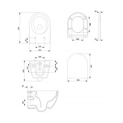 Cersanit Zen miska WC z deską wolnoopadającą wisząca bez kołnierza spłukiwanie wirowe biały połysk S701-719