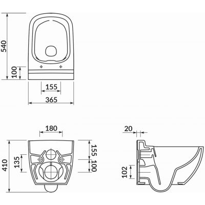 Zestaw Cersanit Caspia miska WC CleanOn z deską wolnoopadającą i stelaż podtynkowy Aqua 2.0 S701-803