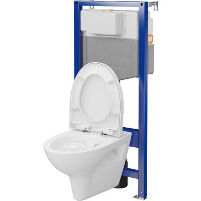 Zestaw Cersanit Parva miska WC CleanOn z deską wolnoopadającą i stelaż podtynkowy Aqua 2.0 S701-819