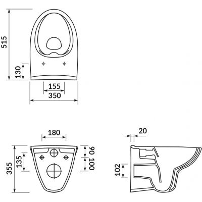 Zestaw Cersanit Parva miska WC CleanOn z deską wolnoopadającą i stelaż podtynkowy Aqua 2.0 S701-819