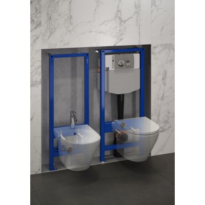 Zestaw Cersanit Larga miska WC CleanOn z deską wolnoopadającą i stelaż podtynkowy Aqua 2.0 S701-823