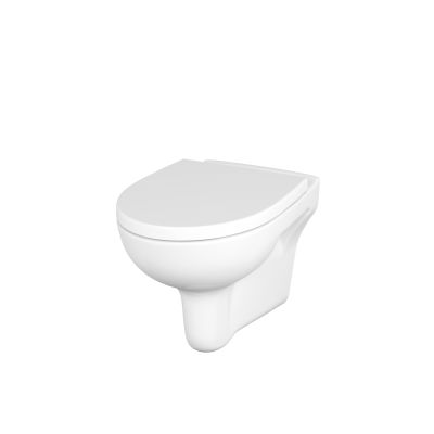 Cersanit Nature zestaw miska+deska wisząca bez kołnierza biały połysk S701-922