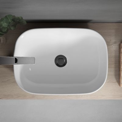 Cersanit Moduo SET B690 umywalka 50x36 cm nablatowa z szafką 80 cm podumywalkową biała/dąb i dwiema szafkami wiszącymi S801-446