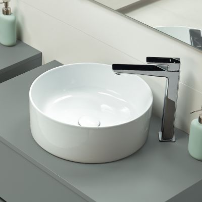 Cersanit Crea umywalka 38 cm nablatowa okrągła biała EcoBox K114-020-ECO