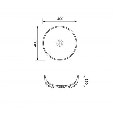 Cersanit Moduo umywalka 40 cm nablatowa okrągła biała K116-048