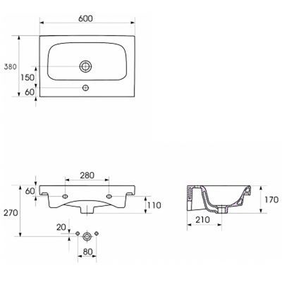 Zestaw Cersanit Moduo umywalka z szafką 60 cm zestaw meblowy Slim EcoBox biały S801-227-ECO