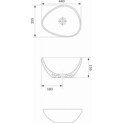 Cersanit Moduo umywalka 44x35,5 cm nablatowa antracyt K116-105