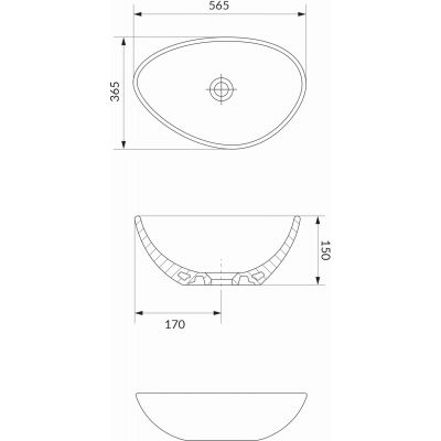 Cersanit Moduo umywalka 56,5x36,5 cm nablatowa antracyt K116-106