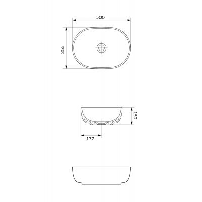 Cersanit Moduo umywalka 50x35,5 cm owalna nablatowa beżowa K116-132