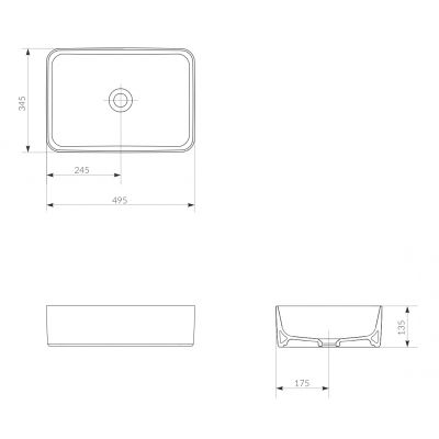 Cersanit Crea umywalka 50x34 cm nablatowa prostokątna biała EcoBox K114-001-ECO