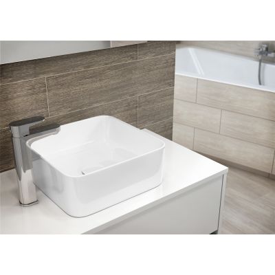 Cersanit Crea umywalka 35 cm nablatowa kwadratowa biała EcoBox K114-007-ECO